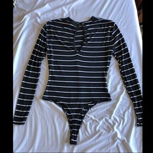 Striped Long-sleeve Bodysuit